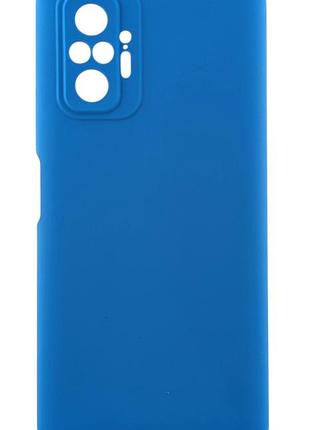 Чехол silicone cover для xiaomi redmi note 10 pro 4g бампер с микрофиброй синий