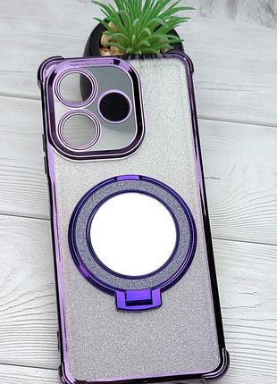 Чехол luxury case для oppo a5 pro 4g/5g (cph2711,cph2695) блестящий бампер с кольцом подставкой фиолетовый