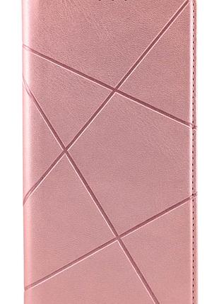 Чехол книжка business leather для samsung galaxy a12 / a125 на магните с подставкой розовый