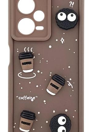 Чохол shock case 3d print для xiaomi redmi note 12 pro plus 5g бампер силіконовий з малюнком coffee