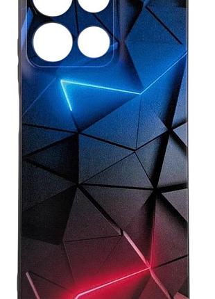 Чехол silicone case для motorola g15 бампер силиконовый черный с рисунком абстракция