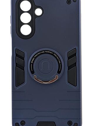 Чехол spgen ring для samsung galaxy a17 5g / a176 противоударный бампер с подставкой кольцом темно-синий