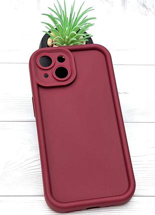 Чехол shock case для apple iphone 15 бампер силиконовый цвет бордовый