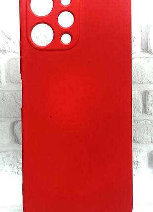 Уценка !!!! чехол silicone case для xiaomi redmi 12 бампер с микрофиброй красный (уценка)
