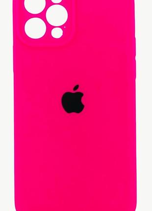 Чехол silicone case box для apple iphone 12 pro бампер soft touch с микрофиброй розовый неон