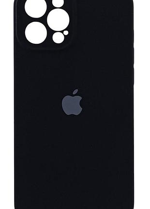 Чохол silicone case box для apple iphone 12 pro max бампер soft touch з мікрофіброю чорний