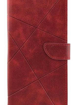 Чохол книжка business leather claps для xiaomi redmi note 14 4g eu (код 24117rn76e) на магніті з підставкою червоний