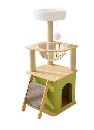 Кігтеточка-комплекс для кота (cat tree) з поличками та будиночком, стійка конструкція volso y-25