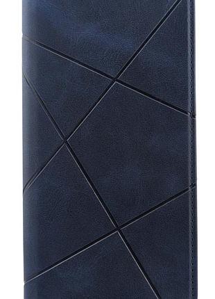 Чехол книжка business leather для samsung galaxy a55 5g / a556 на магните с подставкой темно-синий