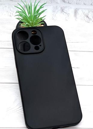 Чехол silicone case box для apple iphone 16 pro max бампер soft touch с микрофиброй черный (без логотипа)