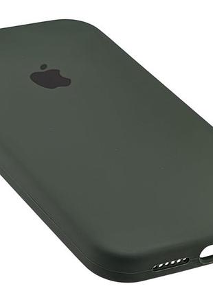 Чохол silicone case box для apple iphone xr бампер soft touch з мікрофіброю темно-зелений 3