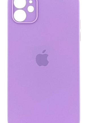Чехол silicone case box для apple iphone 11 бампер soft touch с микрофиброй сиреневый