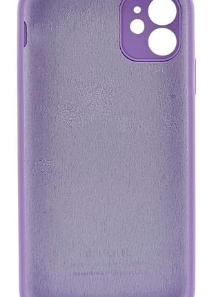 Чехол silicone case box для apple iphone 11 бампер soft touch с микрофиброй сиреневый 2