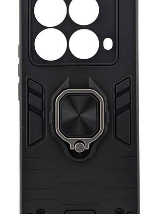 Чехол armored force для infinix note 40 (x6853) противоударный с подставкой кольцо черный