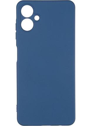 Чехол silicone case для samsung galaxy a06 / a065 бампер soft touch с микрофиброй темно-синий