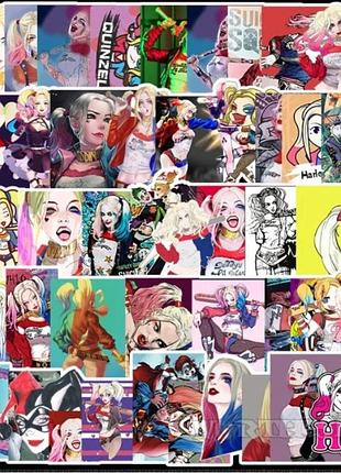 Стікери (52шт) набір наклейки harley quinn (харлі квінн)