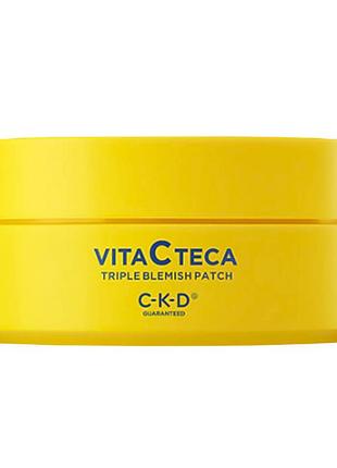 Патчі з вітаміном c для швидкого загоєння прищів ckd vita c teca triple blemish patch