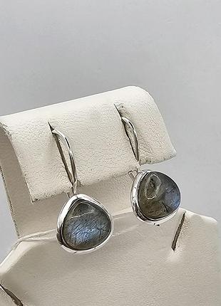 Сережки срібні з лабрадором 3,35 г