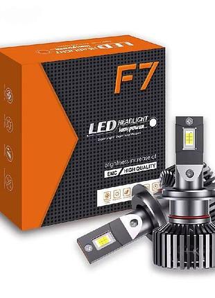 H7 led лампы f7 100w 6000k 12v с обманкой canbus (комплект 2-шт) активное охлождение