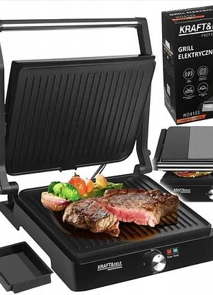 Електричний гриль kraft&dele kd4103 2400 вт – контактний гриль для м’яса, риби та овочів з регулюванням температури