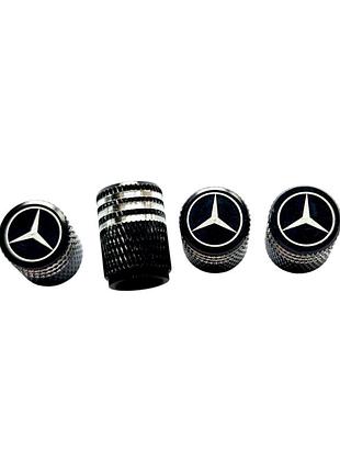 Металлические колпачки на ниппель с логотипом mercedes черный