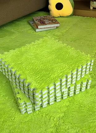 Підлога-пазл плюшевий салатовий 30*30*1cm (d) sw-00002094