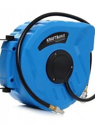 Пневматический шланг kraft&dele kd1462 30 м, 1/4" с автоматической катушкой для сада, гаража и пневмоинструмента