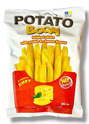 Хрусткі картопляні палички «potato boom» зі смаком сиру, 25 г