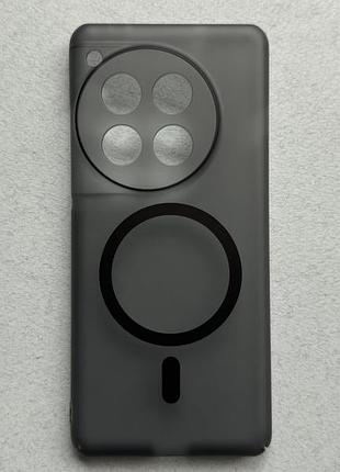 Oneplus 12 чехол с magsafe тонкий, черный, матовый, прозрачный пластиковый