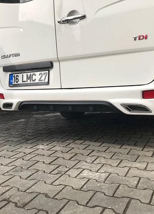 Накладка на задний бампер v2 (грунт под покраску) для volkswagen crafter 2006-2016 гг