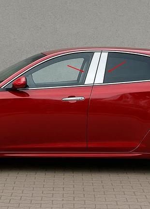 Накладки на дверні стійки (4 шт, нерж) для alfa romeo giulietta 2010-2020 рр