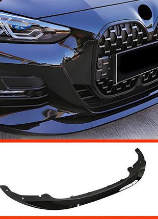 Передний лип dpt v-2 (для g22/g23, черный глянец) для bmw 4 серия g22/23/26 2020- гг