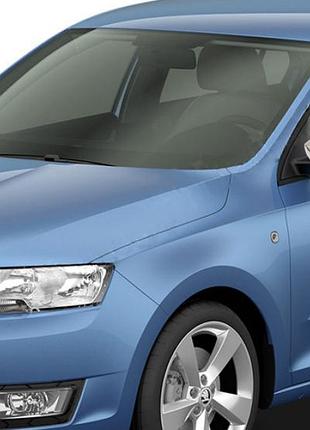 Накладки на зеркала без выреза под поворотник (2 шт., нержавейка) для skoda rapid 2012-2019 гг