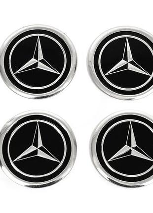 Наклейки на колпачки дисков v1 60мм (4шт) для mercedes-benz