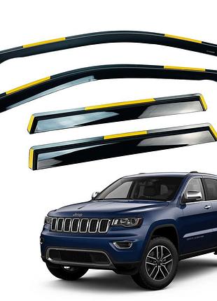 Дефлекторы окон (ветровики) jeep grand cherokee (kl) 2011-2021 вставні (hawk)
