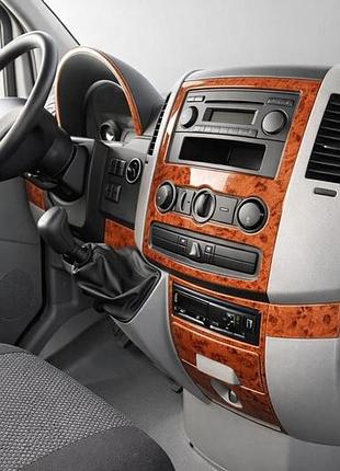 Накладки на панель (19 деталей) титан для volkswagen crafter 2006-2016 рр
