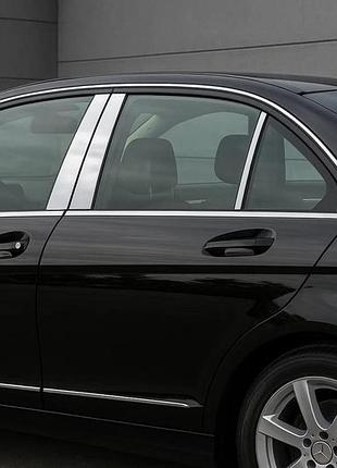 Накладки на дверные стойки из нержавеющей стали (6 шт) для mercedes c-class w204 2007-2015 гг