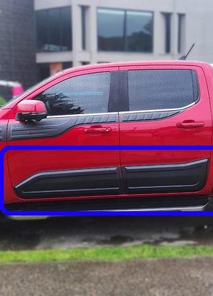 Дверные молдинги eurocap (6 шт, abs) для volkswagen amarok 2022- гг