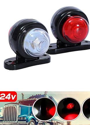 Габарит "ріжки" прямий 5*5,5см 12/24v міні червоний+білий 1+1led "mrt" л-010 (1шт)