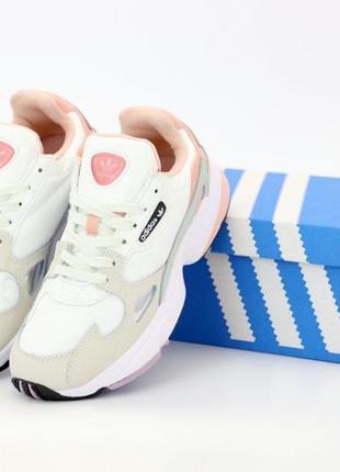 Женские кроссовки adidas falcon white/pink1 фото