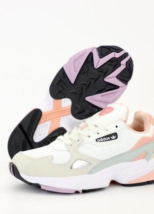 Женские кроссовки adidas falcon white/pink3 фото