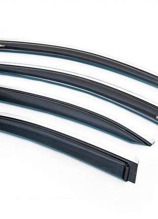 Ветровики с хромированным молдингом sd (4 шт, hic) для mercedes c-сlass w205 2014-2021 гг