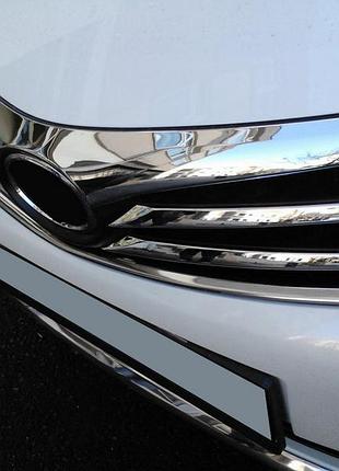 Накладка на решетку радиатора (нижняя, 2013-2016, нерж.) для toyota corolla