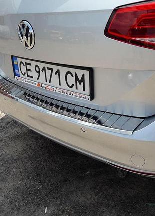 Накладка на задній бампер carmos v1 (sw) для volkswagen passat b8 2015-2023 рр