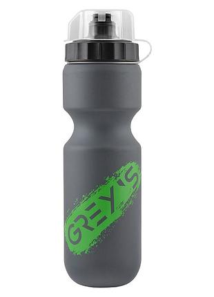 Велосипедна фляга 750мл (сіра с зеленим принтом) із мембраною gr15870 "greys"