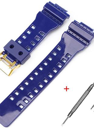 Ремінець для casio g-shock ga-100/110/120 dark blue-glossy gd