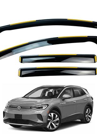 Дефлекторы окон (ветровики) volkswagen id.4 2021+ вставні (hawk)