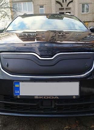 Зимняя накладка на решетку радиатора (2013-2017) матовый для skoda octavia iii a7