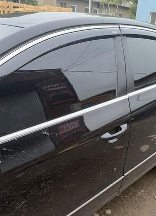 Ветровики с хромированным молдингом sd (eu, 4 шт, niken) для volkswagen passat b7 2012-2015 гг