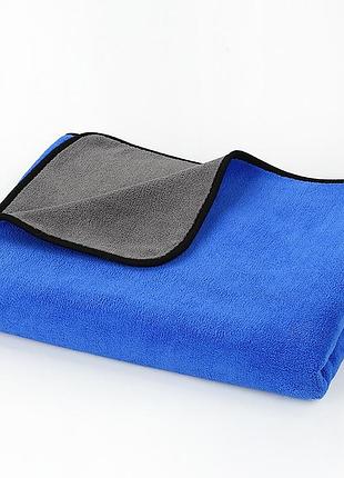 Рушник для сушіння авто 50х100 (600g/m2) сіра/синя "jym"